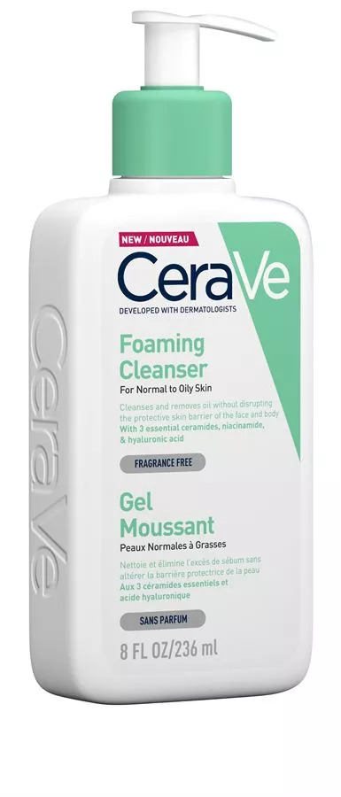 CERAVE ג'ל מקציף לניקוי העור- לעור רגיל עד שמן