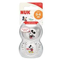 NUK זוג מוצצים מיקי מאוס 0-6 חודשים אפור אקופארם - ecopharm