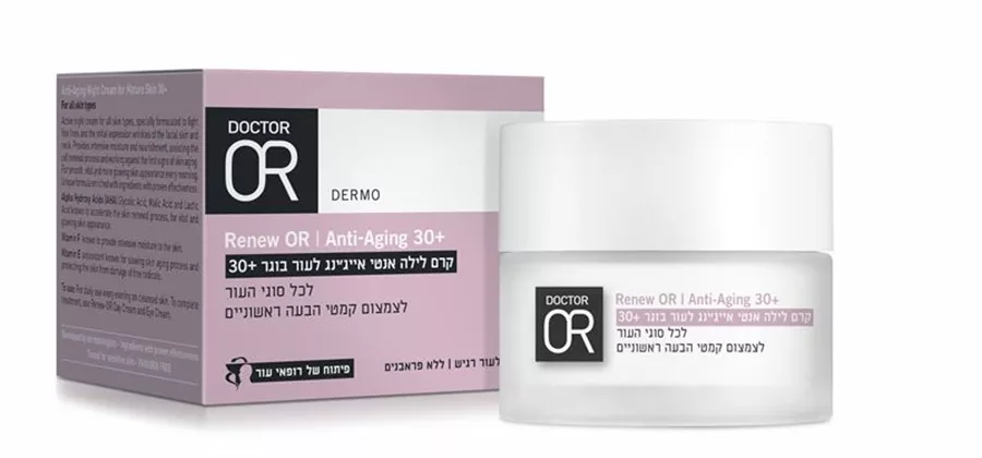 קרם לילה אנטי אייג'ינג לעור בוגר +30 DR OR RENEW