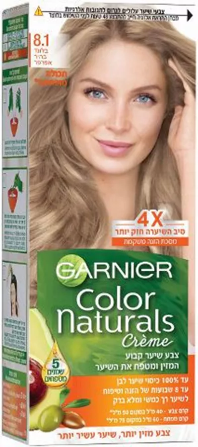 גרנייה צבע לשיער קולור נטורלס בלונד אפרפר בהיר 8.1