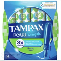 טמפקס קומפקט פרל סופר – 16 טמפונים אקופארם - ecopharm