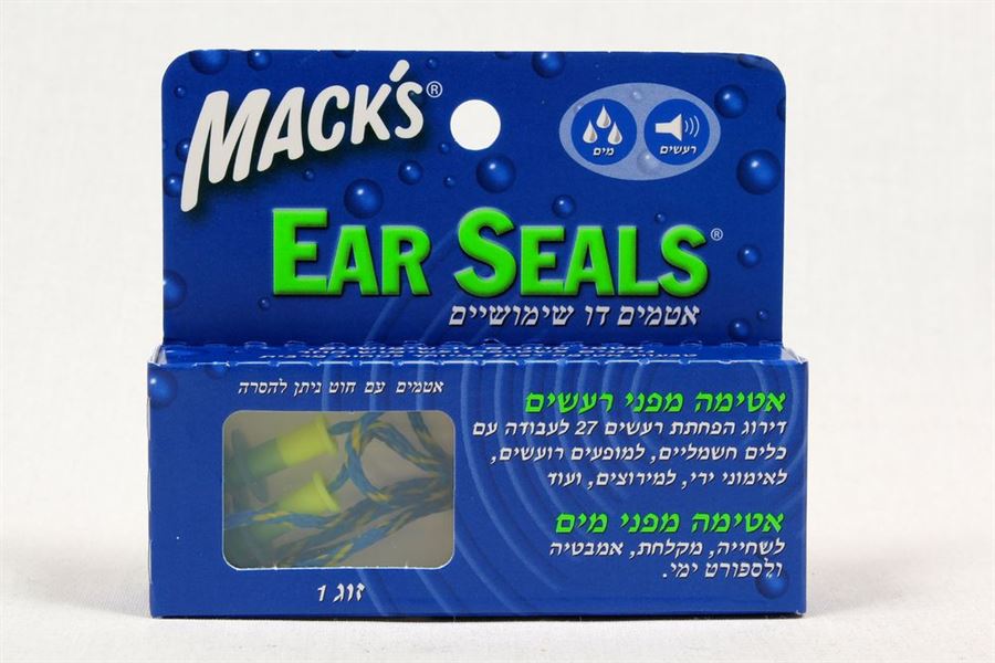 MACKS   אטמי מים/רעש+שרוך