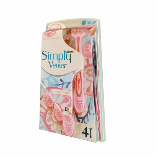 ג'ילט  חד פעמי סימפלי ונוס 3 רביעייה