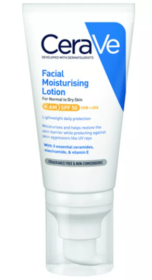 CERAVE תחליב לחות ליום SPF50 לעור רגיל - יבש