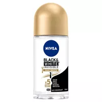 ‎דאודורנט רול-און לאישה Nivea Black & White Silky Smooth - נפח 50 מ''ל אקופארם - ecopharm