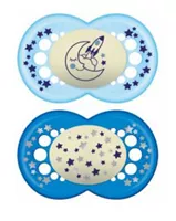 זוג מוצצי לטקס לילה זוהר בחושך 6+ בן אקופארם - ecopharm