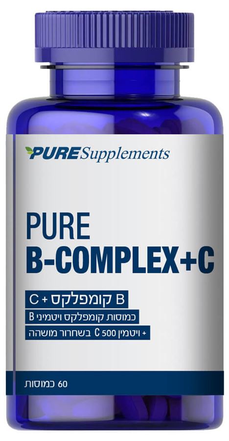 B קומפלקס+C בשחרור מושהה - Pure Supplements
