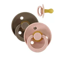 ביבס זוג מוצצים DARK OAK/BLUSH מידה 1 אקופארם - ecopharm