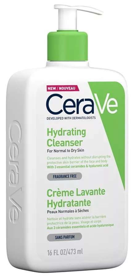CERAVE תחליב ג'ל לניקוי והזנת העור בלחות- לעור רגיל עד יבש 473 מ